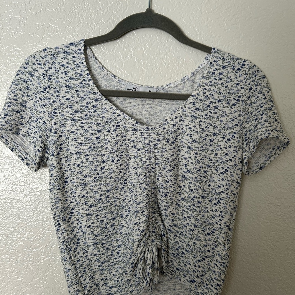 Hollister Tie Front Fitted Blouse